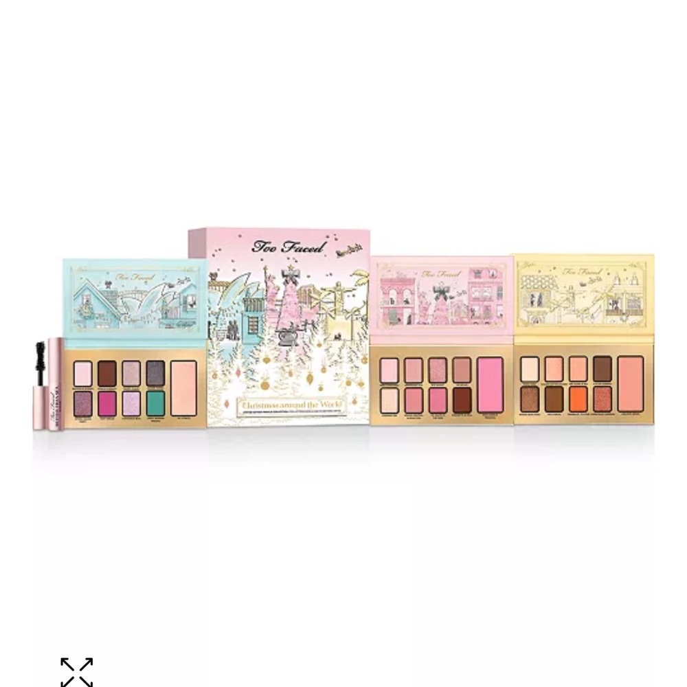💎 Too Faced 4-Pc. Christmas Around The World Makeup Set Eyeshadow Mascara New